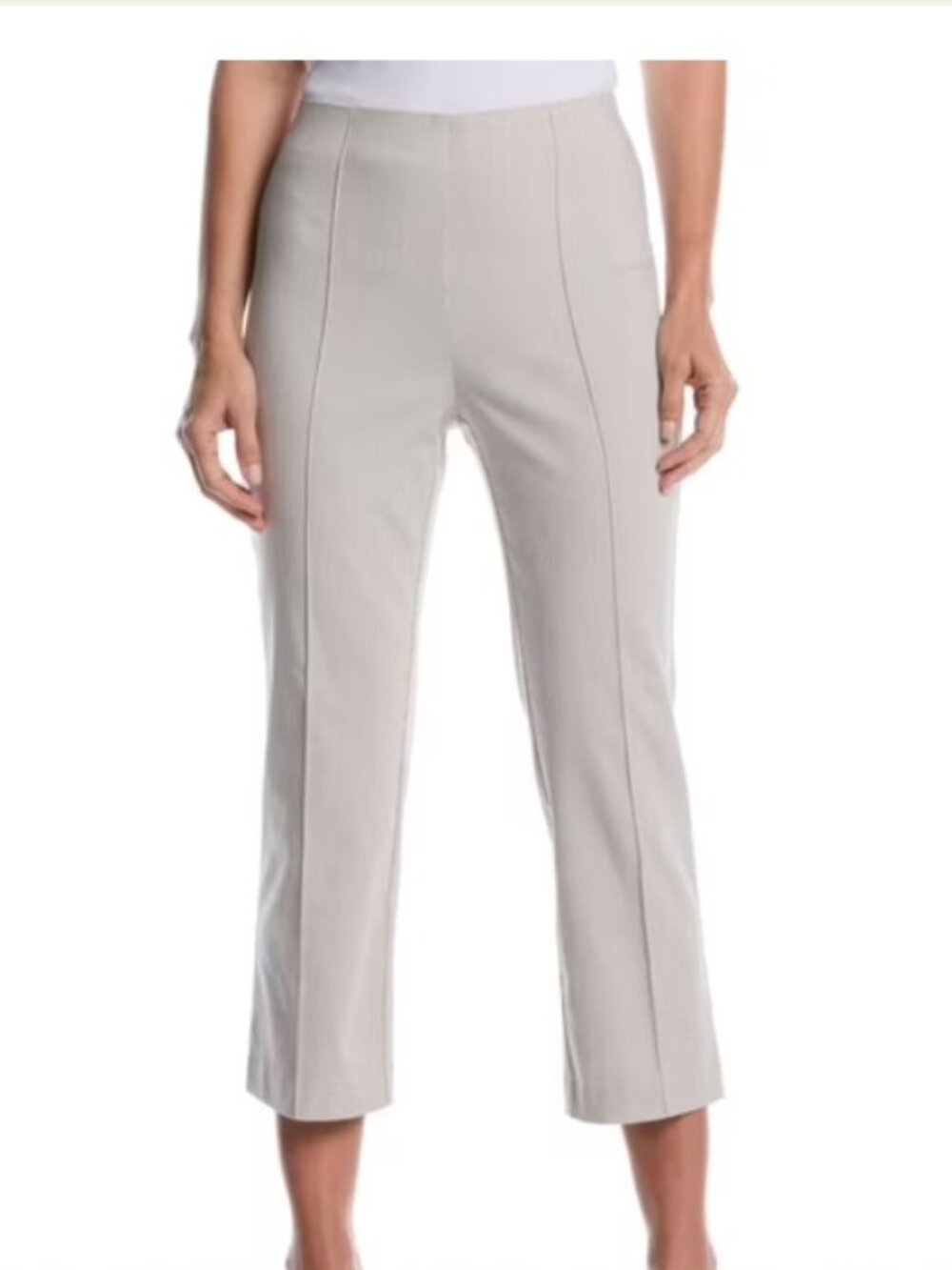 NWT Rafaella Women's Crop Pintuck Pant Bone Size 18